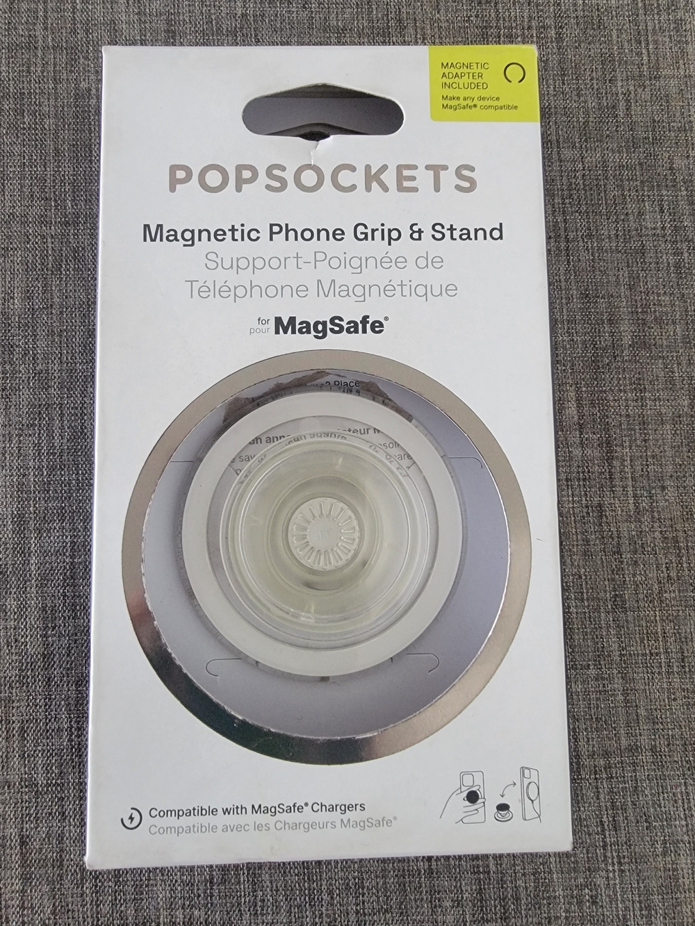PopSocket Magnetic Phone Grip & Stand - Clear/White